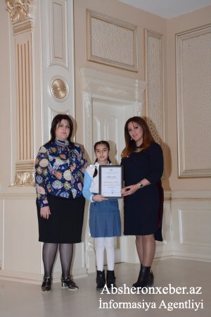VII Ümumrespublika uşaq yaradıcılıq müsabiqəsinin Abşeron rayonu üzrə qalibləri mükafatlandırılıb