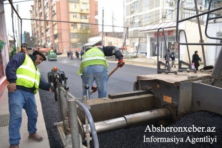 Xırdalanda məhəllədaxili yollara yeni asfalt örtüyü çəkilir.