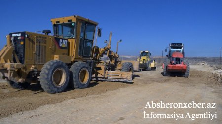 Abşeron rayonu ərazisindəki magistral yol yenidən qurulur