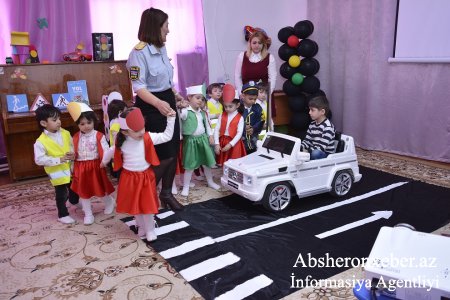 Abşeronda bağça uşaqları da yol hərəkəti qaydalarını öyrənir - FOTOLAR