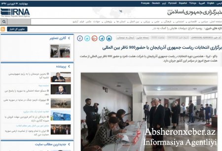 Azərbaycanda keçirilən prezident seçkiləri İran mediasının diqqət mərkəzindədir.