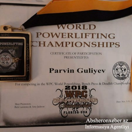 Abşeron idmançısı ABŞ-da dünya çempionu oldu (Video+Foto)
