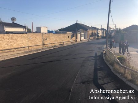 Novxanının Sabit Orucov küçəsinə yeni asfalt örtüyü döşənir