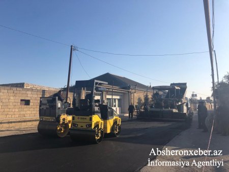 Novxanının Sabit Orucov küçəsinə yeni asfalt örtüyü döşənir