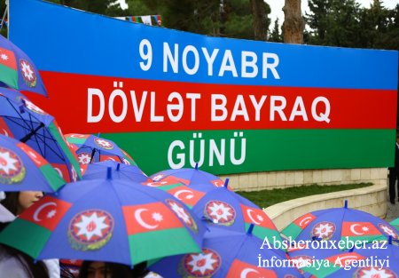 Abşeronda keçirilən möhtəşəm “Bayraq yürüşü” (FOTOLAR )
