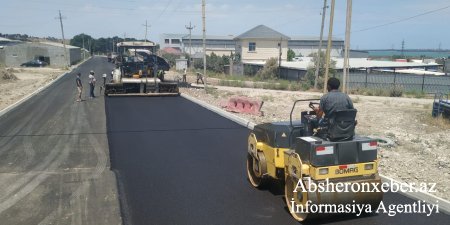 Xırdalan şəhərinin küçə və dalanlarına yeni asfalt örtük çəkilir-FOTOLAR