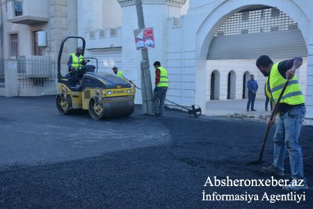 Xırdalanın Vəli Axundov küçəsinə yeni asfalt örtüyü döşənir