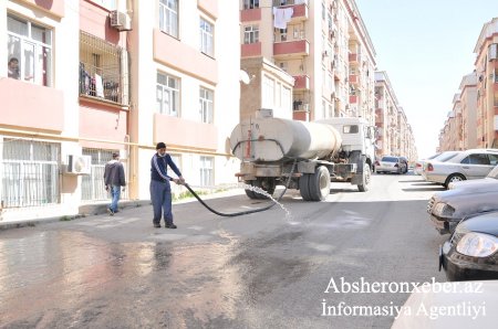 Abşeron rayonunda dezinfeksiya və profilaktik tədbirlər davam etdirilir - Fotolar