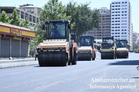 Xırdalanın Heydər Əliyev prospektinin yenidən qurulması uğurla davam etdirirlər