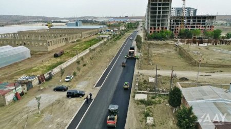 Abşeron rayonunun Aşağı Güzdək avtomobil yolu yenidən qurulur VİDEO